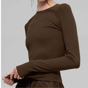ALO Yoga Expresso Ribbed Modal Long Sleeve Size S (4-6) NWT